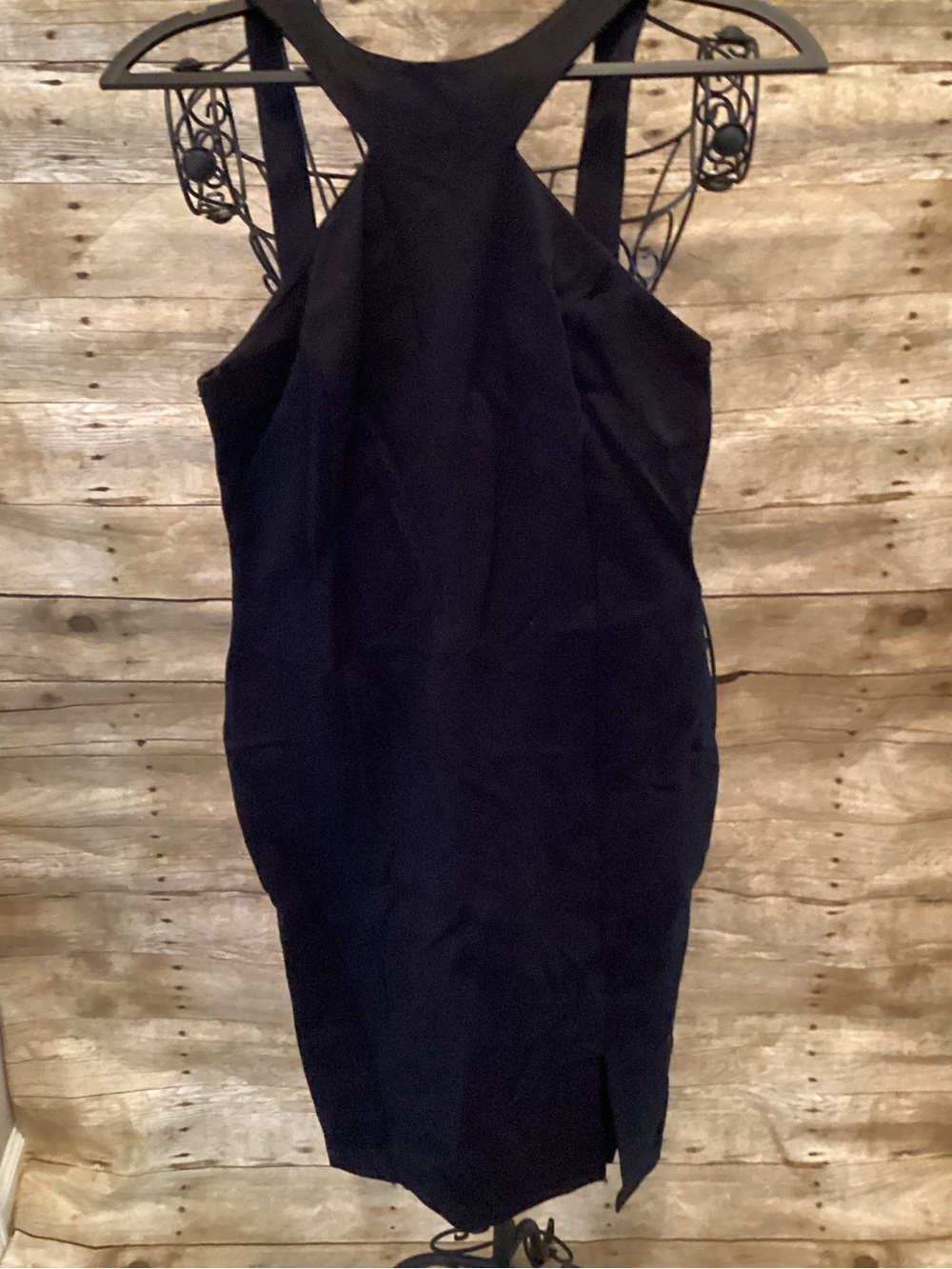 Classic Black Halter Sheath Dress